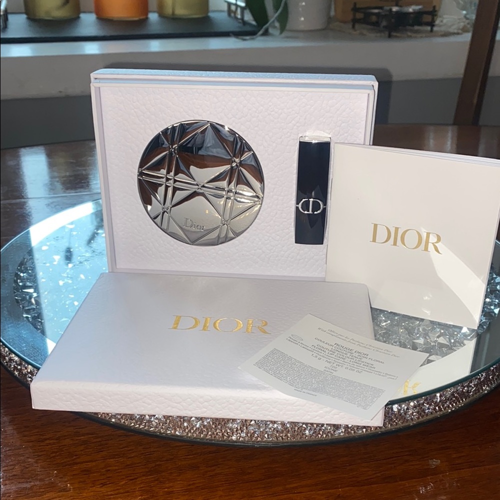 Dior Silver Compact Mirror Set